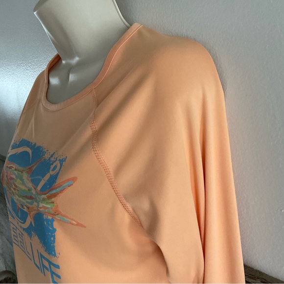Reel Life Ladies Long Sleeve UV Tee (Coral Sand, Small) - Picture 3 of 5